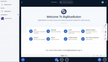 Screenshot BigBlueButton Big Blue Button Benutzeroberfläche